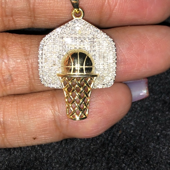 Basketball sporty pendant, Custom made certified real Diamond basketball pendant - Picture 4 of 6